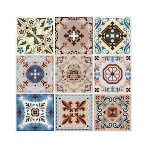 12"x12" Moroccan Style Tile Stickers DIY Self Adhesive Peel and Stick Backsplash Walls Stickers, 20 Tiles (20 Sq. Ft. )