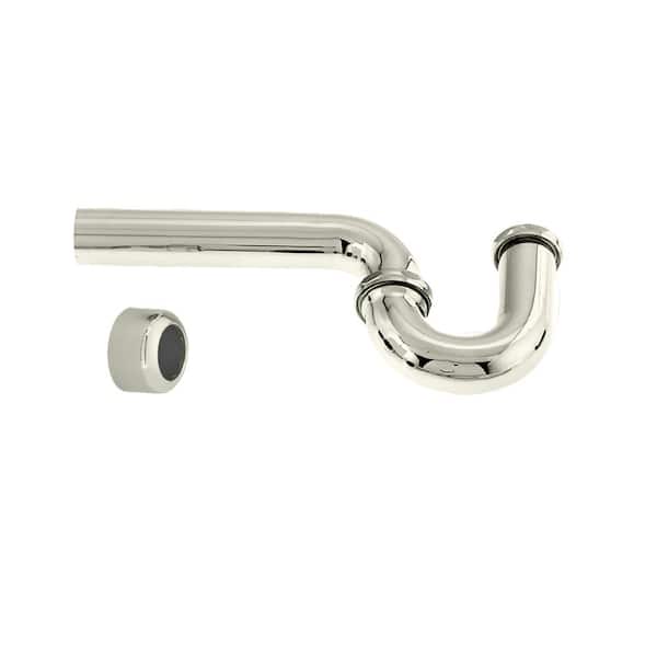 Westbrass 1-1/2 in. x 1-1/2 in. Brass P-Trap with High Box Flange in Polished Nickel