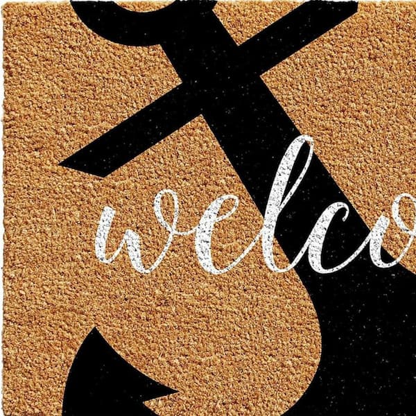 Multi-Colored 36 in. x 24 in. Coir Non-Slip Indoor/Outdoor Door Mat