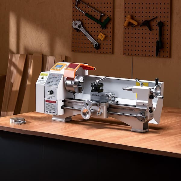Metal Lathe Machine, 8.7 x 18 in. Precision Bench Power Metal Lathe, Automatic Feed, 0-2500 RPM Variable Speed
