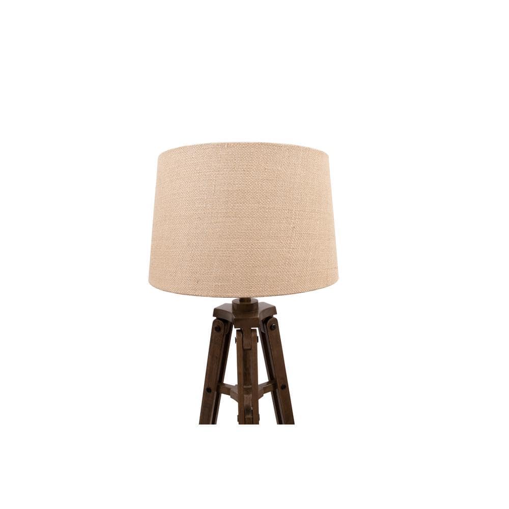 Mariner Adjustable Wood Tripod Floor Lamp with Burlap Shade