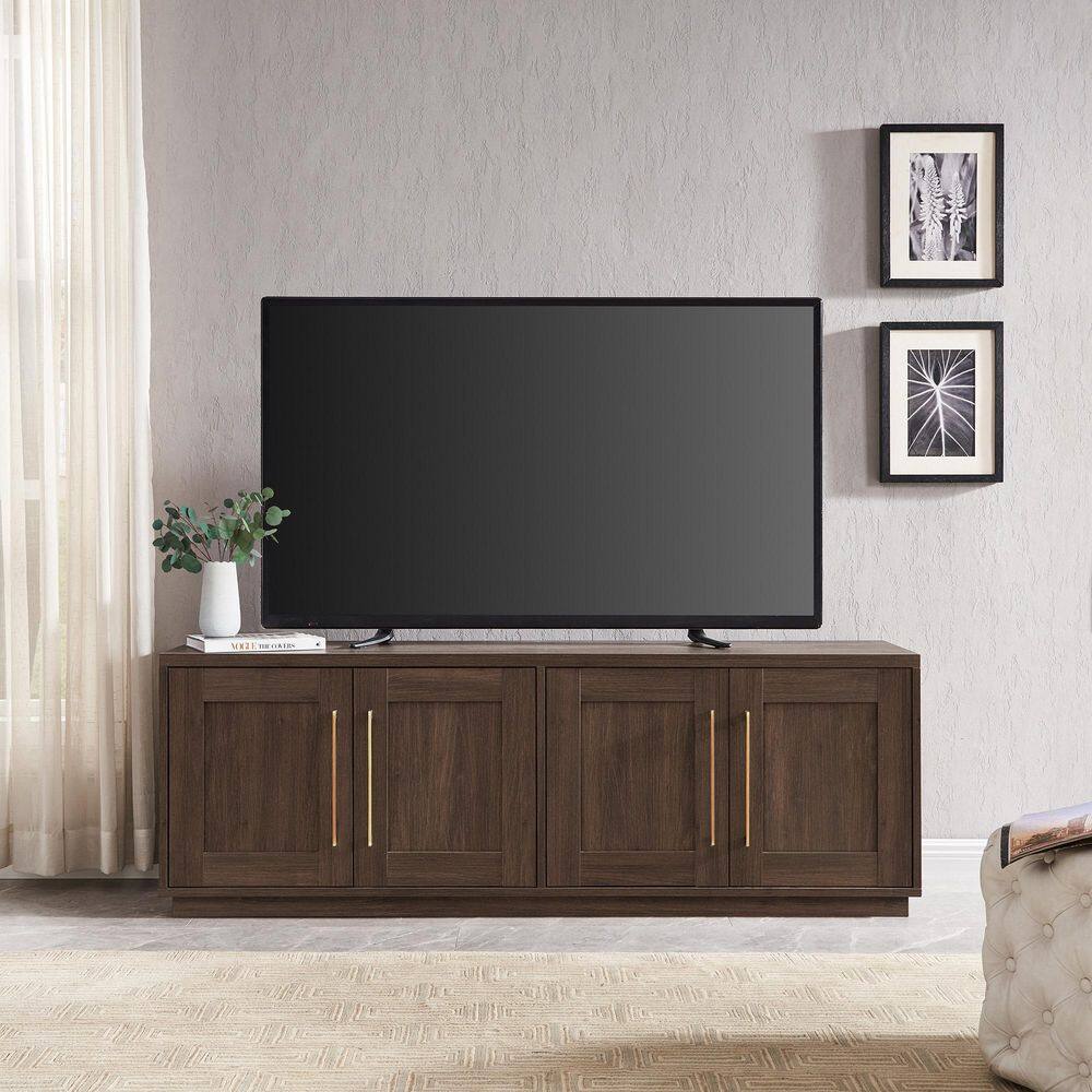 Alder Brown Modern TV Stand with Cabinets