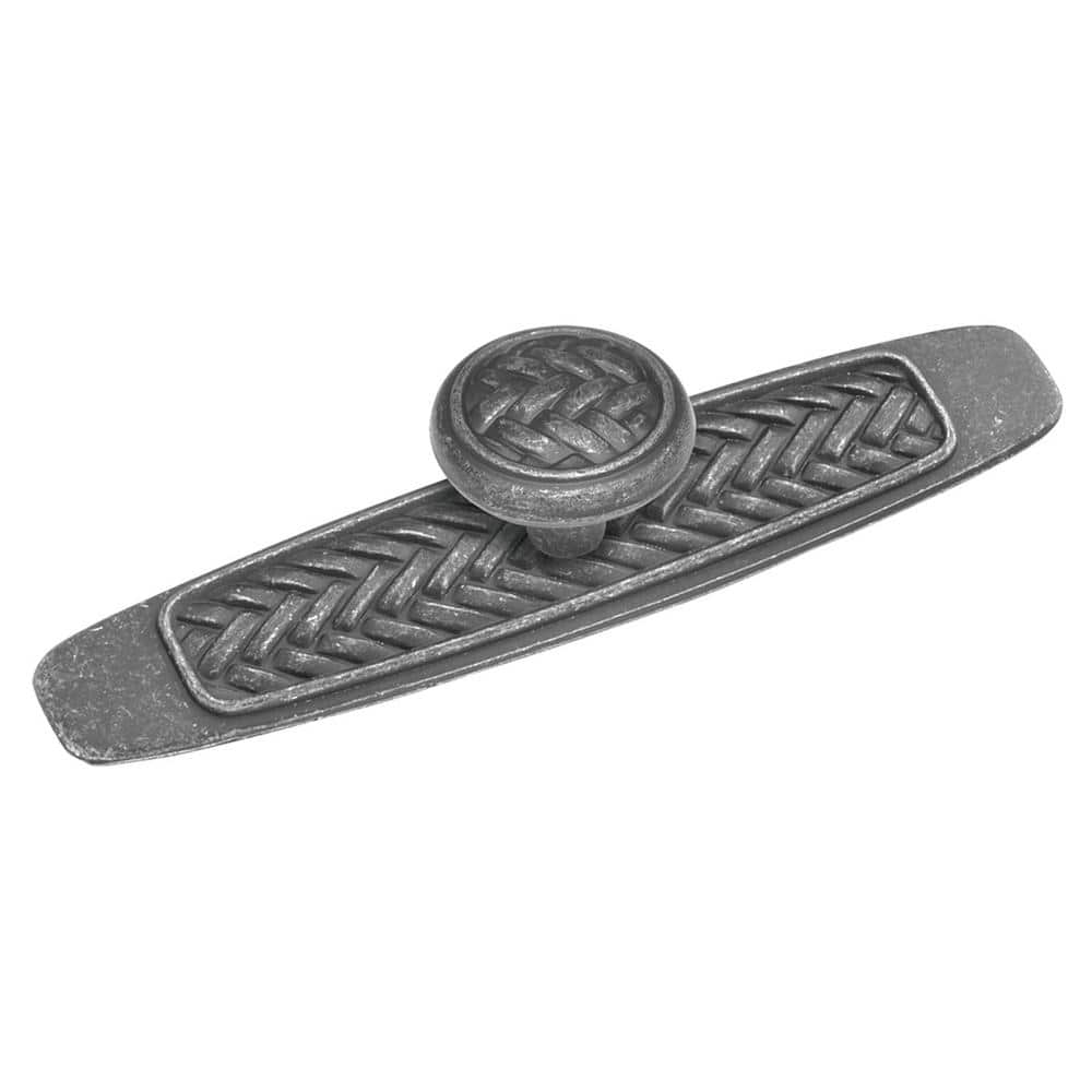 Pewter Round Mushroom Cabinet Knob with Mounting Hardware