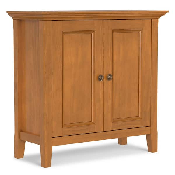 Amherst 32 in. Wide Solid Wood Low Storage Cabinet in Light Golden Brown