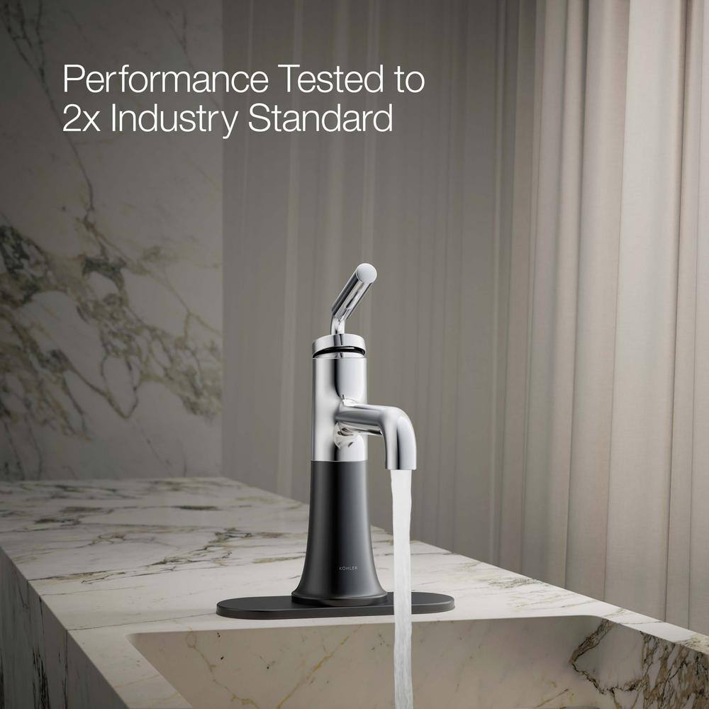 Tone Midcentury Modern Single-Handle Chrome & Matte Black Bathroom Faucet