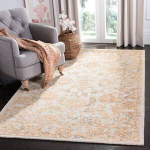 Abstract Beige/Gold 5 ft. x 8 ft. Geometric Area Rug