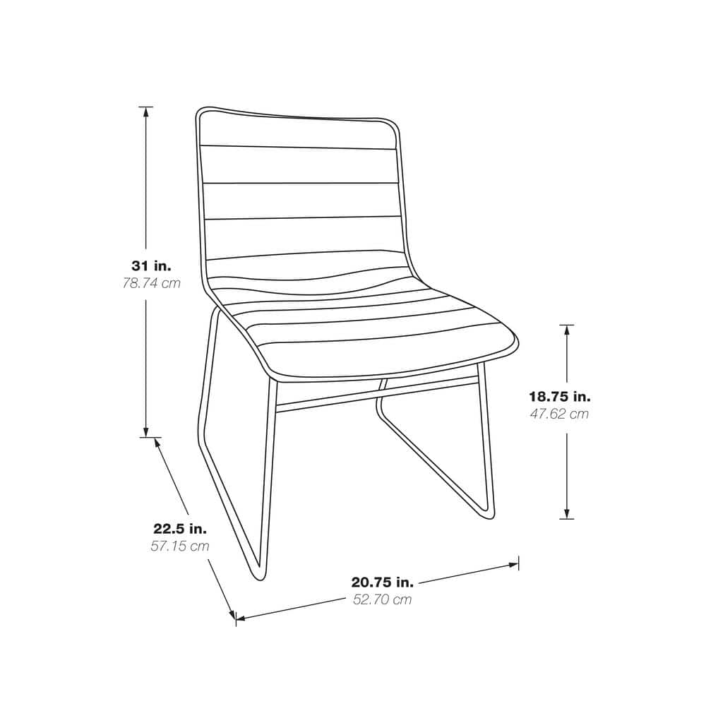 Navy Faux Leather Metal Frame Stackable Armless Chair