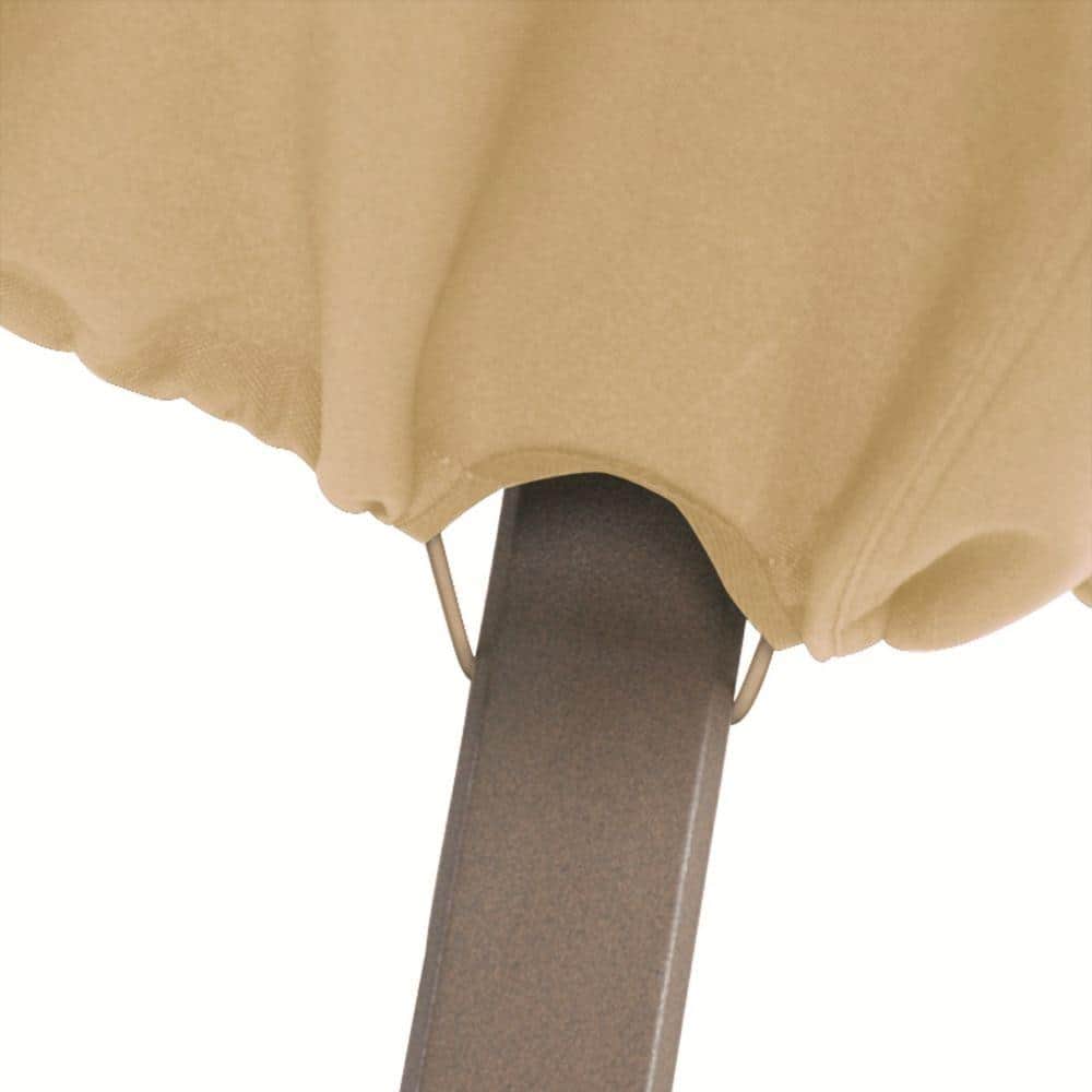 Beige All-Weather Rectangular Patio Table Cover with Air Vents