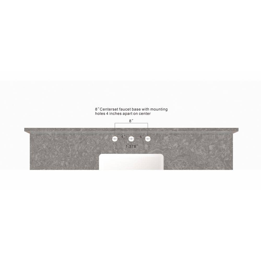 Charcoal Gray Quartz 49" Single Bathroom Vanity Top with Sink