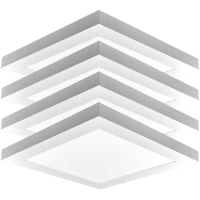 12 in. x 12 in. 1500 Lumens Integrated LED Panel Light 18-Watt 5 Color Selectable Damp Rated UL-Listed (4-Pack)