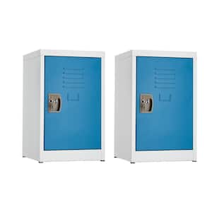 629-Series Blue 24 in. H 1-Tier Steel Storage Locker Free Standing Cabinets for Home, School, Gym, Set of 2