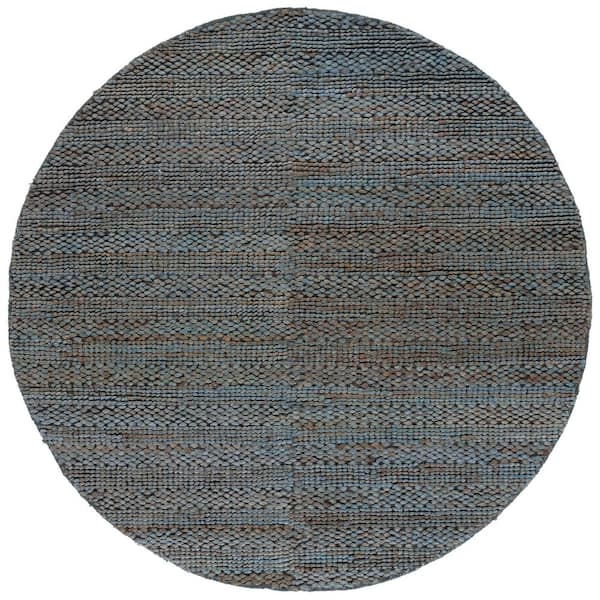 SAFAVIEH Natural Fiber Gray Doormat 3 ft. x 3 ft. Solid Color Round Area Rug