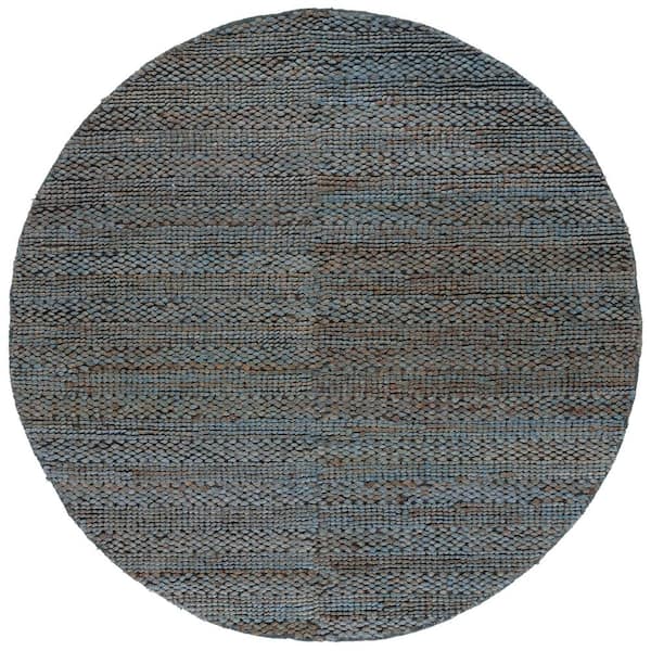 SAFAVIEH Natural Fiber Gray 6 ft. x 6 ft. Solid Color Round Area Rug