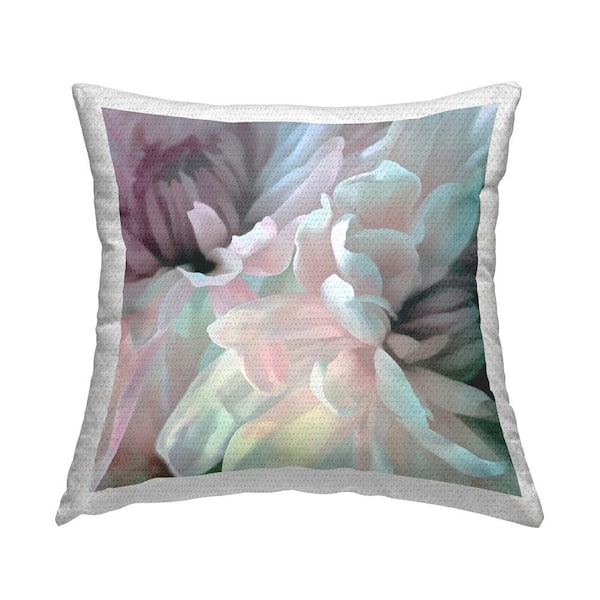Stupell Industries Pink Floral Petal Study Blush Tone Flowers Pink Square Outdoor Throw Pillow