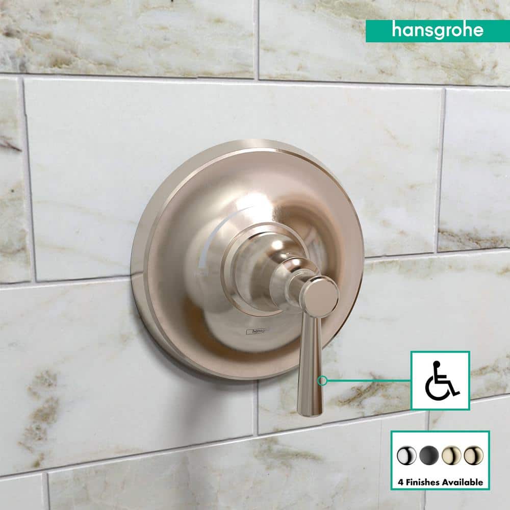 Polished Nickel Wall-Mounted Lever Shower Trim Kit