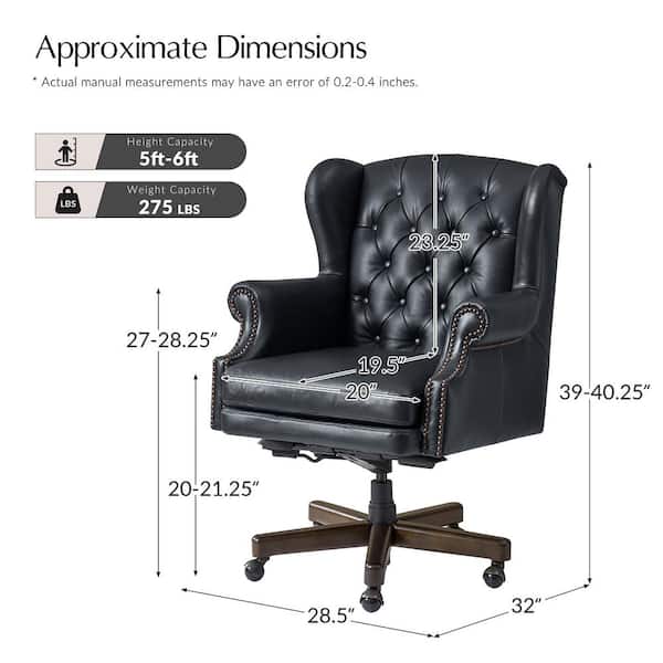 JAYDEN CREATION Cozine Black Genuine Leather Swivel and