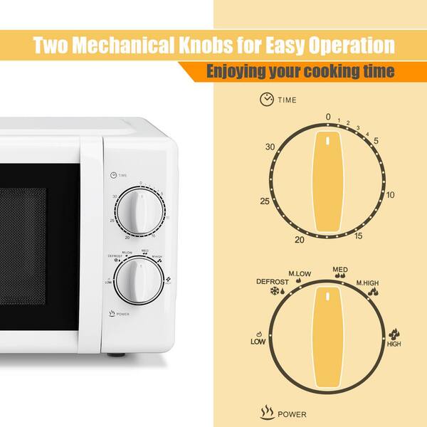Costway Retro 0.7 cu. ft. Countertop Microwave in White with Timer-700 W  EP24454WH