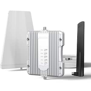 Cell Phone Signal Booster Kit Up to 2,500 sq ft. with Verizon, AT&T, T-Mobile, Sprint and More-5G 4G LTE 3G, in White