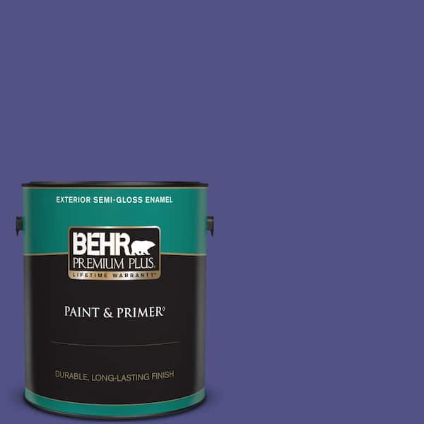 BEHR PREMIUM PLUS 1 gal. #P550-7 Purple Prince Semi-Gloss Enamel Exterior Paint & Primer