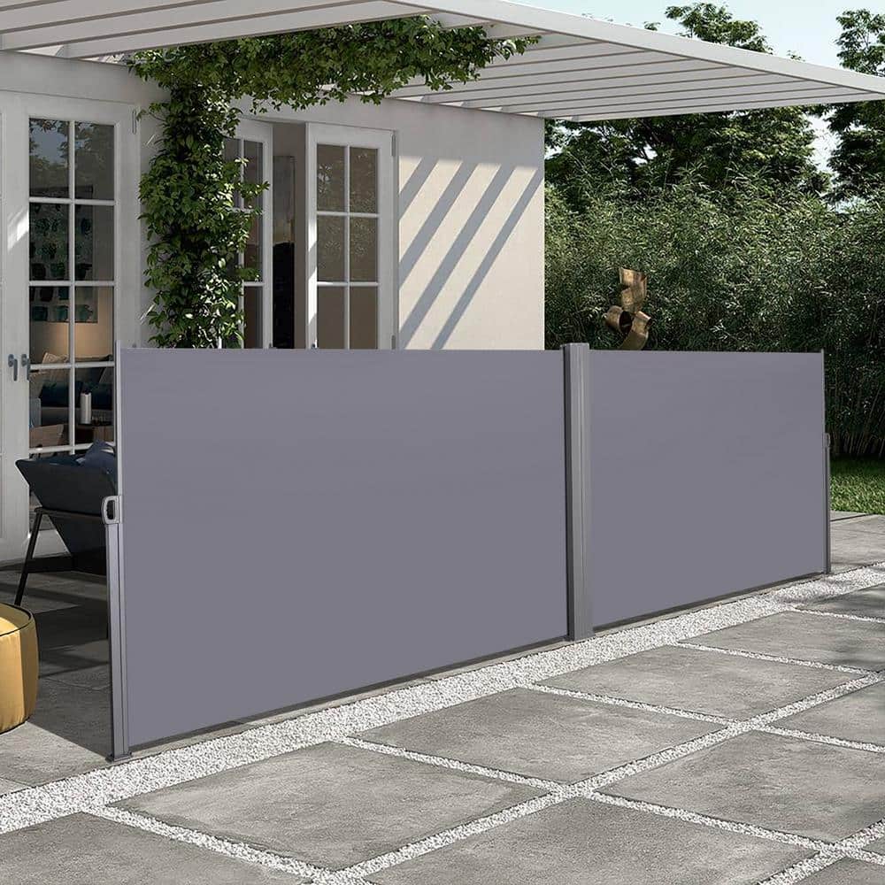 276 in. W x 71 in.D Gray Retractable Side Quadrilateral for Sun Shade Sails