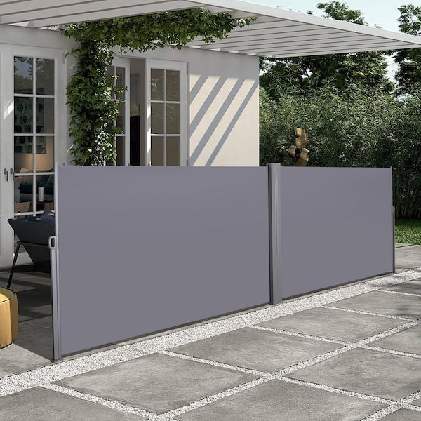 Unbranded 276 in. W x 71 in.D Gray Retractable Side Quadrilateral for Sun Shade Sails for Garden, Balcony, Courtyard