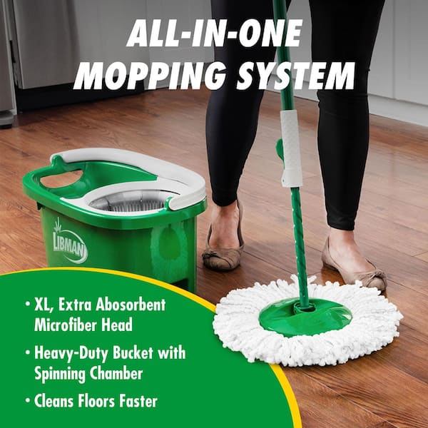 Microfiber Tornado Wet Spin Mop and Bucket Floor Cleaning System with 12 Refills