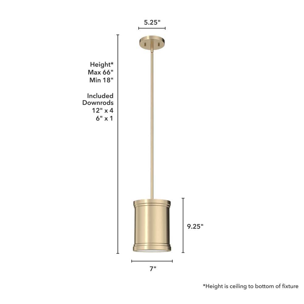 Alturas Gold Painted Cased White Glass Drum Pendant Light