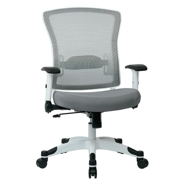 Office Star Products SPACE Seating Mesh Adjustable Height Cushioned Swivel Tilt Ergonomic Managers Chair in Steel with Adjustable Arms