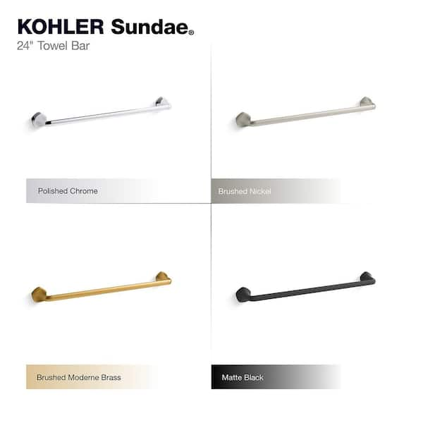 KOHLER Sundae 24 in. Single Wall Mounted Towel Bar in Vibrant Brushed  Moderne Brass R31058-2MB - The Home Depot