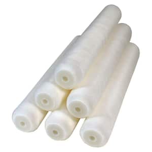 18 in. x 1/2 in. Shed Resistant White Woven Paint Roller Cover (6-Pack)