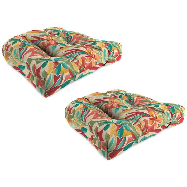 19 in. W x 19 in. D x 4 in. T Square Outdoor Wicker Seat Cushion in Somap Sonoma (2-Pack)