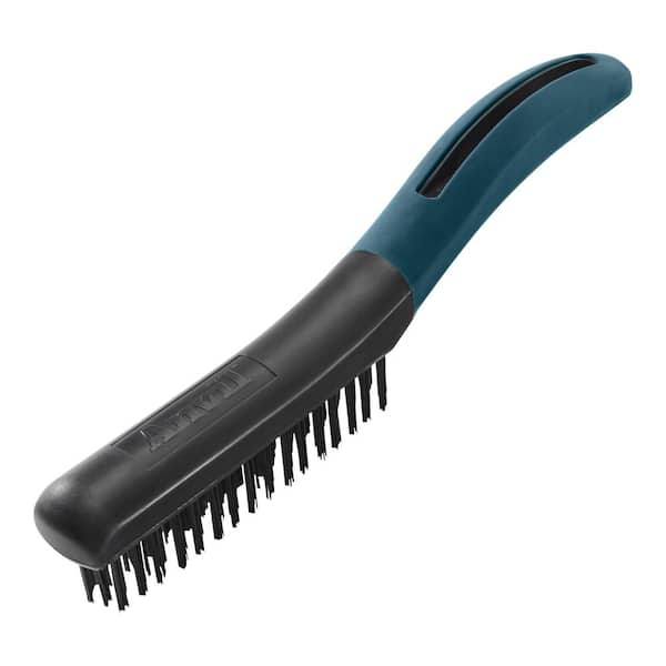 Soft Grip Wire Brush with 4 x 16 Rows of Steele Bristles