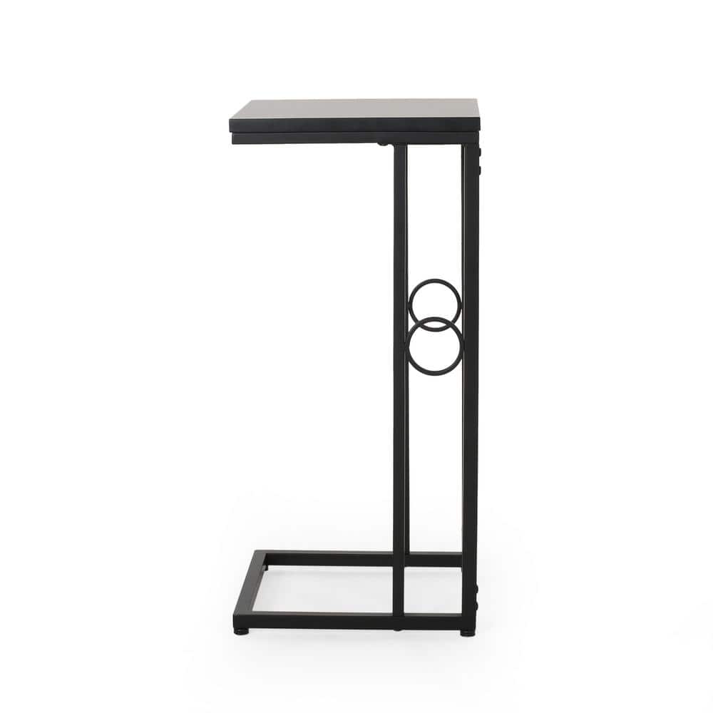 Noble House Yahir Indoor 28.50 inch C-Table (Set of 2), Black