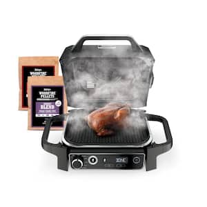 Woodfire Outdoor Grill & Smoker, 7-in-1 Master Grill, BBQ Smoker and Air Fryer in Gray