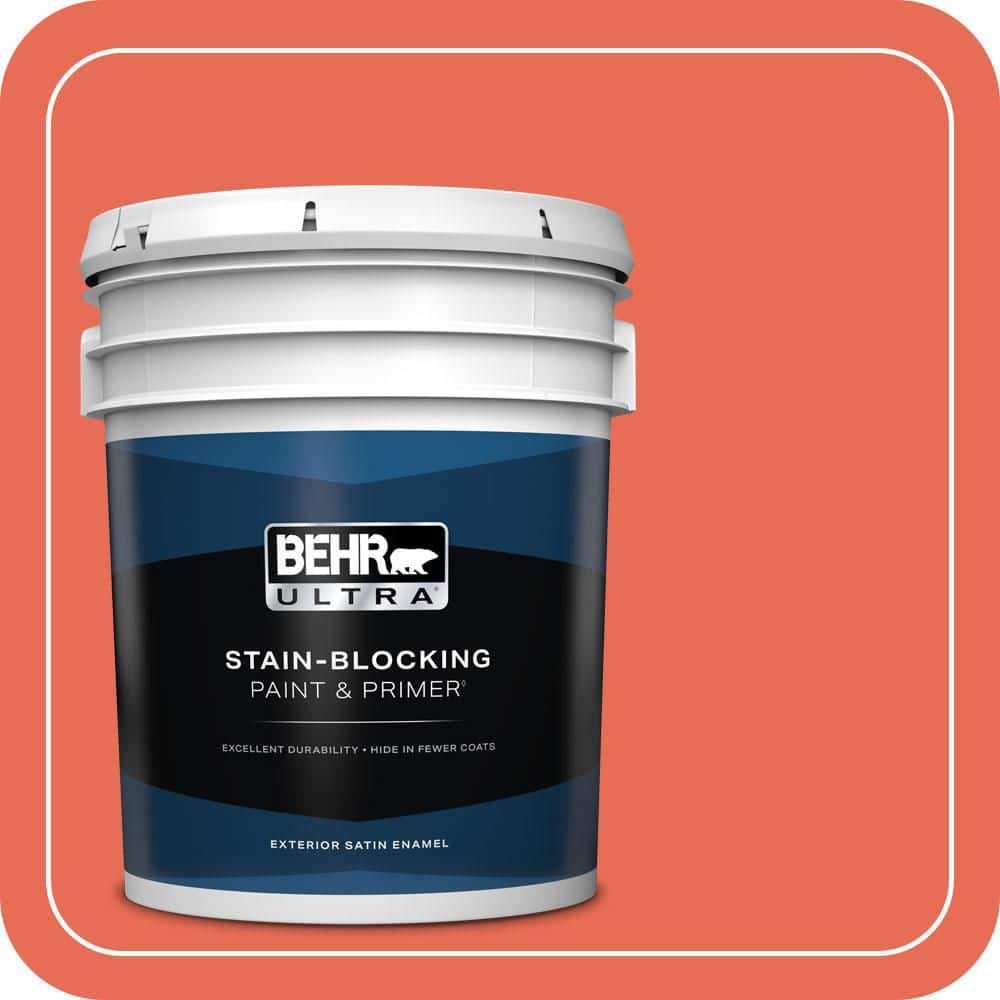 5 gal. #190B-6 Wet Coral Satin Enamel Exterior Paint & Primer product image for price tracking