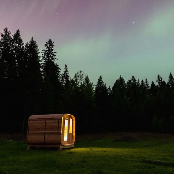 ALEKO Rustic Series 6-Person Outdoor Cedar Wet/Dry Square Sauna