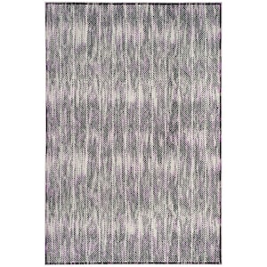 Skyler Gray/Purple 8 ft. x 10 ft. Border Area Rug