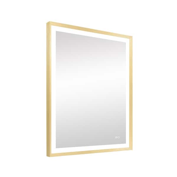 Unbranded 24 in. W x 32 in. H Rectangular Aluminum Framed LED Wall Mount Anti-Fog Modern Decorative Bathroom Vanity Mirror