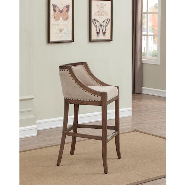 Michelle 39 in. Warm Brown Armless Bar Stool