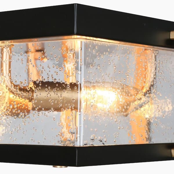 Zevni 3-Light Flat Black Flush Mount Light with Square