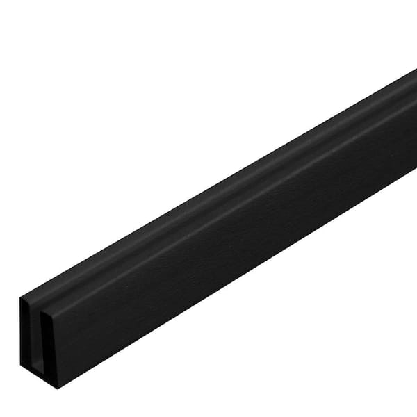 Veranda 8 ft. Black Vinyl Lattice Cap Moulding