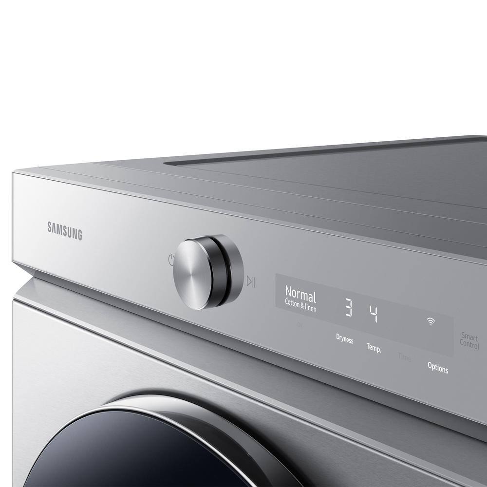 Silver Steel 7.6 cu. ft. Smart Electric Dryer with AI Optimal Dry