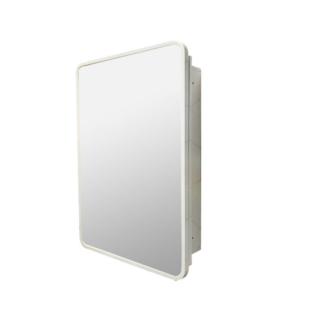 Cesicia 24 in. W x 32 in. H Rounded Rectangular White Iron and Aluminum
