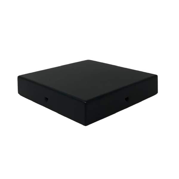 NUVO IRON Eazy-Cap 6 in. x 6 in. Black Galvanized Steel Modern Low-Profile Flat Top Post Cap (Pack of 12)