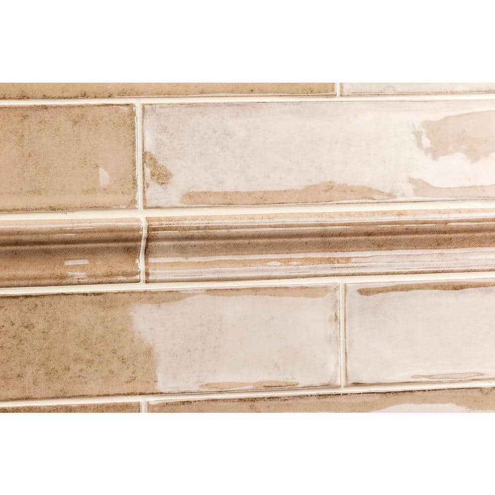 Taupe Ceramic Quarter Round Tile Trim 12" x 2"