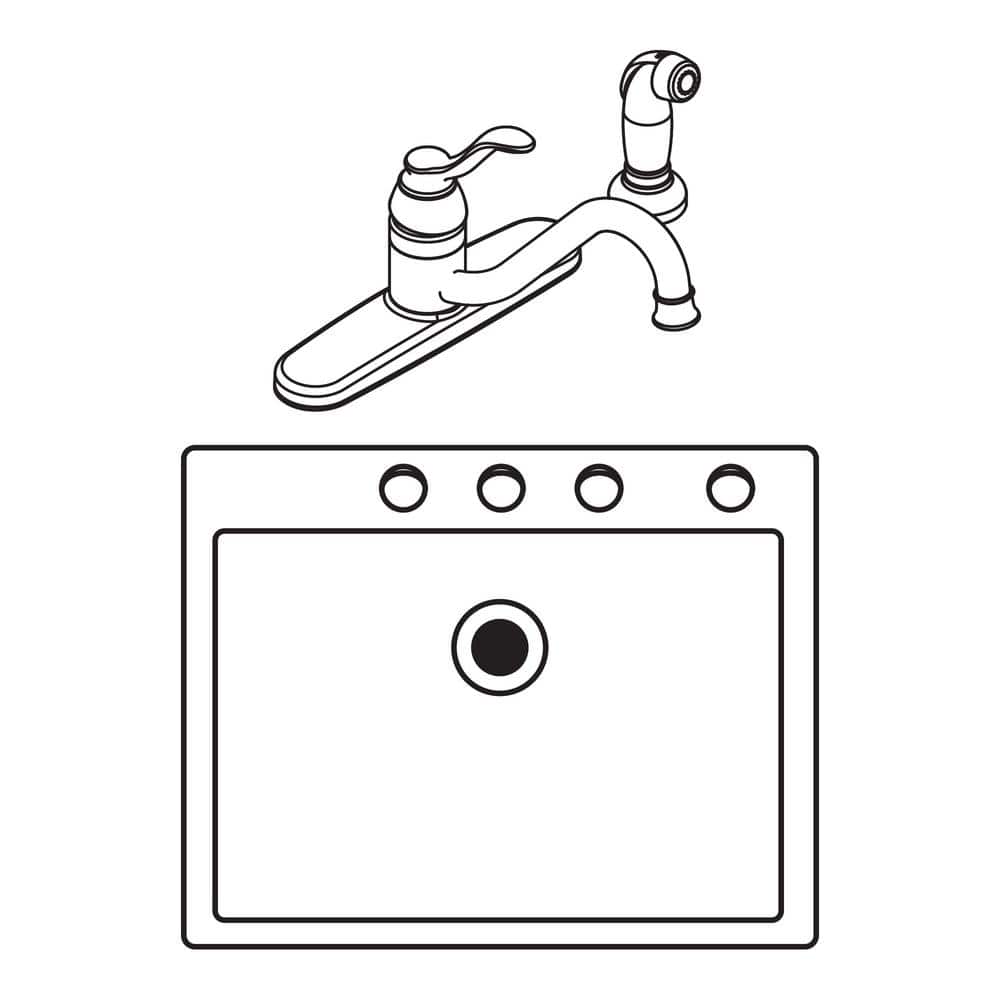 Chateau Chrome Low-Arc Kitchen Faucet with Side Spray and Quick Connect