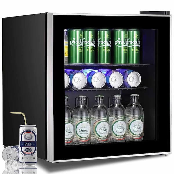 COWSAR 21.06 in 17-Bottle or 70-Can Single Zone Freestanding Beverage and Wine Cooler in Silver