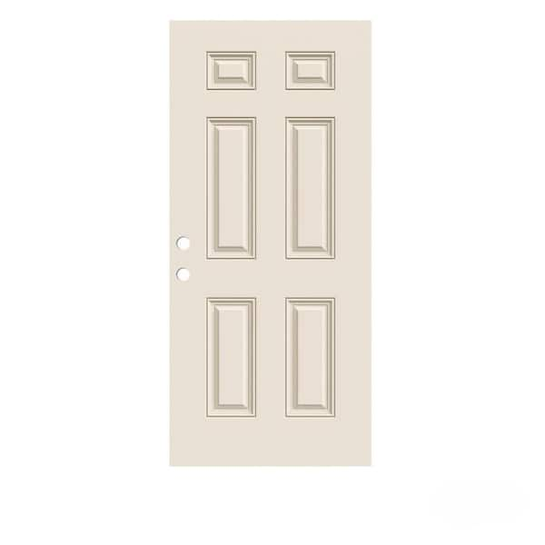 Jeld Wen 36 In X 79 In 6 Panel Primed Fiberglass Front Door Slab 936738 The Home Depot