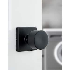 Ridgeway Matte Black Passage Hall/Closet Door Knob with Square Rose