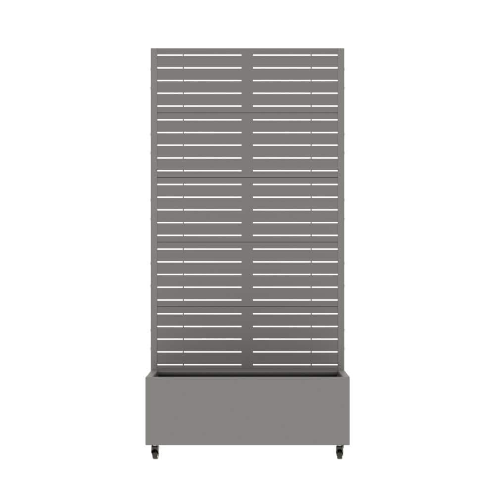 35 in. L x 16 in. W x 72 in. H Gray Rectangular Outdoor Iron Planter with Classic Louver Trellis (1-Pack) price history on PriceWatchPro